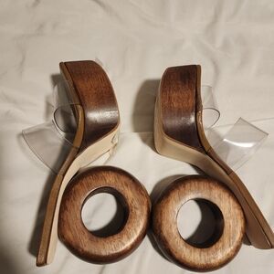 Cult Gaia Brown and Clear Heels